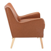 Temple &amp; Webster Tan Shelley Premium Faux Leather Armchair