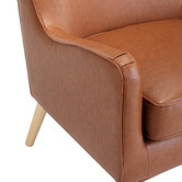 Temple &amp; Webster Tan Shelley Premium Faux Leather Armchair