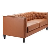 Temple &amp; Webster Thiago 3 Seater Premium Faux Leather Sofa