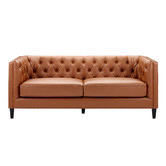 Temple &amp; Webster Thiago 3 Seater Premium Faux Leather Sofa