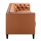 Temple &amp; Webster Thiago 3 Seater Premium Faux Leather Sofa