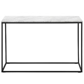 Temple &amp; Webster 110cm White Serena Italian Carrara Marble Console Table
