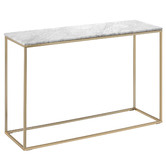 Temple &amp; Webster 110cm White Serena Italian Carrara Marble Console Table
