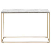 Temple &amp; Webster 110cm White Serena Italian Carrara Marble Console Table