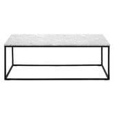 Temple &amp; Webster 110cm Black Serena Italian Carrara Marble Coffee Table