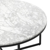 Temple &amp; Webster 80cm White Serena Italian Carrara Marble Coffee Table