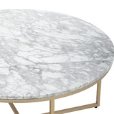 Temple &amp; Webster 80cm White Serena Italian Carrara Marble Coffee Table