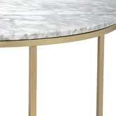 Temple &amp; Webster 80cm White Serena Italian Carrara Marble Coffee Table