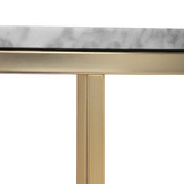 Temple &amp; Webster 80cm White Serena Italian Carrara Marble Coffee Table