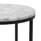 Temple &amp; Webster 40cm White Serena Round Italian Carrara Marble Side Table