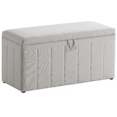 Temple &amp; Webster Oat White Charlotte Bedroom Set with Storage Ottoman