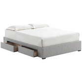 Temple & Webster Grey Lucas Queen Bed Base with Storage