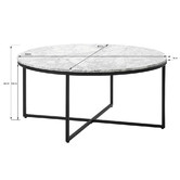 Temple &amp; Webster 80cm White Serena Italian Carrara Marble Coffee Table