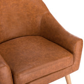 Temple &amp; Webster Tan Maya Faux Leather Armchair