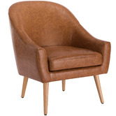 Temple &amp; Webster Tan Maya Faux Leather Armchair