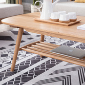 Temple &amp; Webster Oscar Oak Coffee Table with Shelf