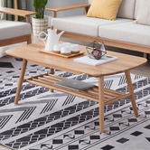 Temple &amp; Webster Oscar Oak Coffee Table with Shelf