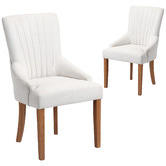 Temple &amp; Webster Cream Manor Scoop Back Dining Chairs