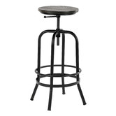 Temple &amp; Webster Industrial Elm Wood Adjustable Barstool