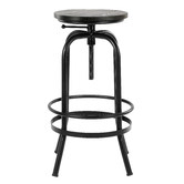 Temple &amp; Webster Industrial Elm Wood Adjustable Barstool