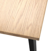 Temple &amp; Webster Black Ski-Leg Oak Wood Dining Table