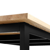 Temple &amp; Webster Black Ski-Leg Oak Wood Dining Table