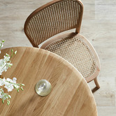 Temple &amp; Webster Luca Solid Beech Wood &amp; Rattan Dining Chairs