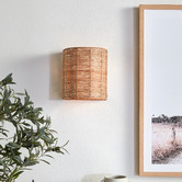 Temple &amp; Webster Dune Drum Rattan Wall Sconce