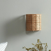 Temple &amp; Webster Dune Drum Rattan Wall Sconce