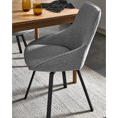 Temple &amp; Webster Nappa Upholstered Swivel Dining Chairs