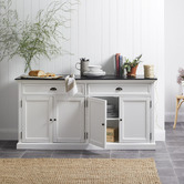 Temple &amp; Webster Black Top Hamptons Large Sideboard Buffet