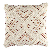 Temple &amp; Webster Rust Prairie Embroidered Cotton Cushion