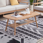 Temple &amp; Webster Oscar Oak Coffee Table with Shelf