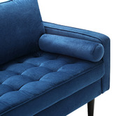 Temple &amp; Webster Navy Stockholm Velvet 3 Seater Sofa &amp; Armchair Set
