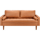 Temple &amp; Webster Tan Stockholm Faux Leather Sofa