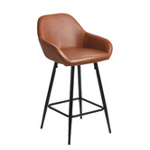 Temple &amp; Webster 62cm Frankie Faux Leather Barstools