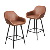 Temple &amp; Webster 62cm Frankie Faux Leather Barstools