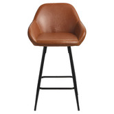Temple &amp; Webster 62cm Frankie Faux Leather Barstools