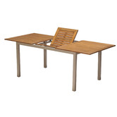 Temple &amp; Webster Natural Maui Eucalyptus Wood Outdoor Extendable Dining Table