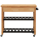 Temple &amp; Webster Memphis Wooden Kitchen Island Trolley
