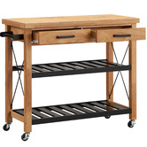 Temple &amp; Webster Memphis Wooden Kitchen Island Trolley