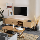 Temple &amp; Webster Oscar Oak Coffee Table with Shelf