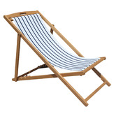 Temple &amp; Webster Belize Wooden Outdoor Deck Chair &amp; Footstool Set
