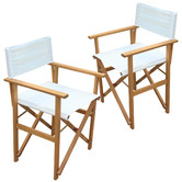 Temple &amp; Webster Belize Wooden Outdoor Director&#039;s Chairs