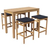 Temple &amp; Webster 65cm Verona Wooden Outdoor Barstool