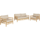 Temple &amp; Webster 4 Seater Costa Rica Acacia Wood Outdoor Lounge Set