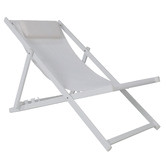 Temple &amp; Webster White Kos Aluminium Outdoor Sling Deck Chairs
