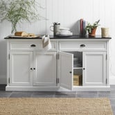 Temple &amp; Webster Black Top Hamptons Large Sideboard Buffet