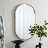 Temple &amp; Webster Tate Oval Wooden Framed Wall Mirror