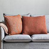 Temple &amp; Webster Rust Acre Knitted Cotton Cushion